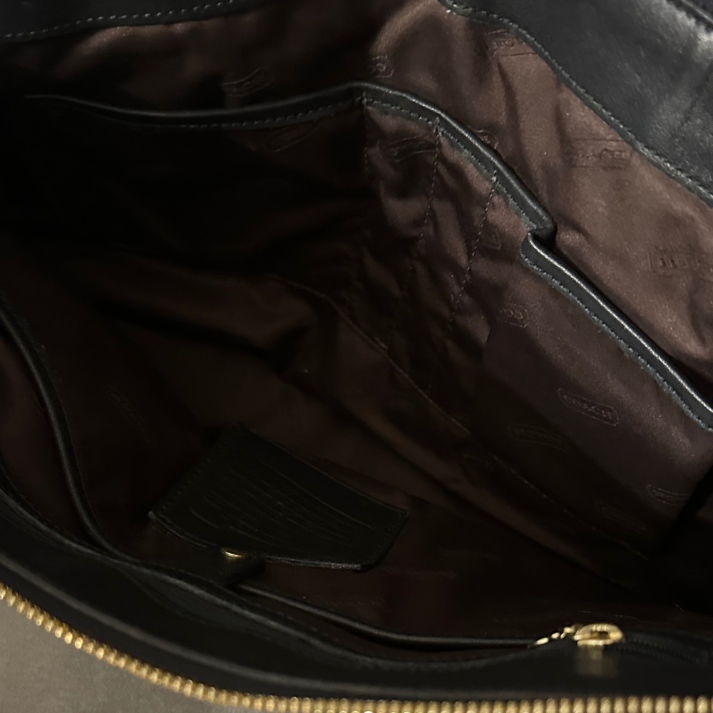 Coach Black Leather Tote Bag - Picture 9 of 10